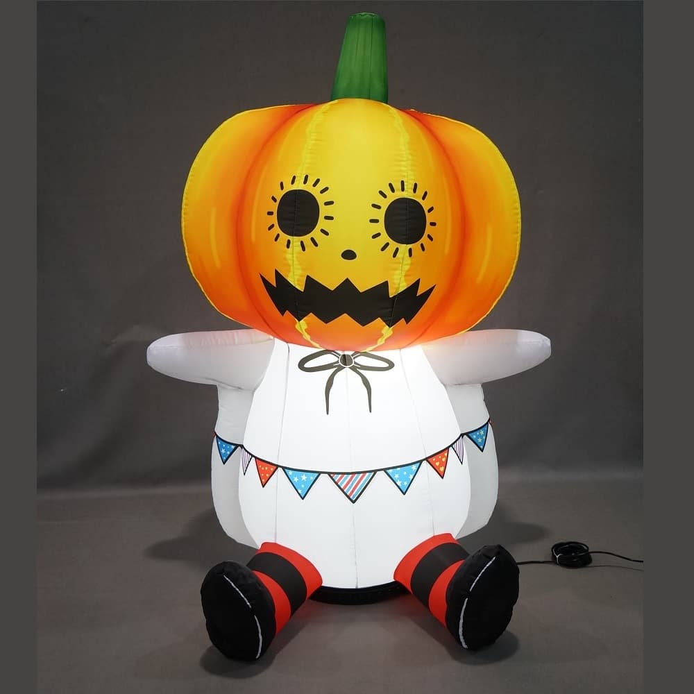 Pumpkin Ghost on Halloween Day Inflatable