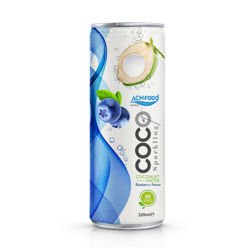 ACM Sparkling Coconut Water Blueberry Flavor In 320ml Cans from ACM Food Supplier