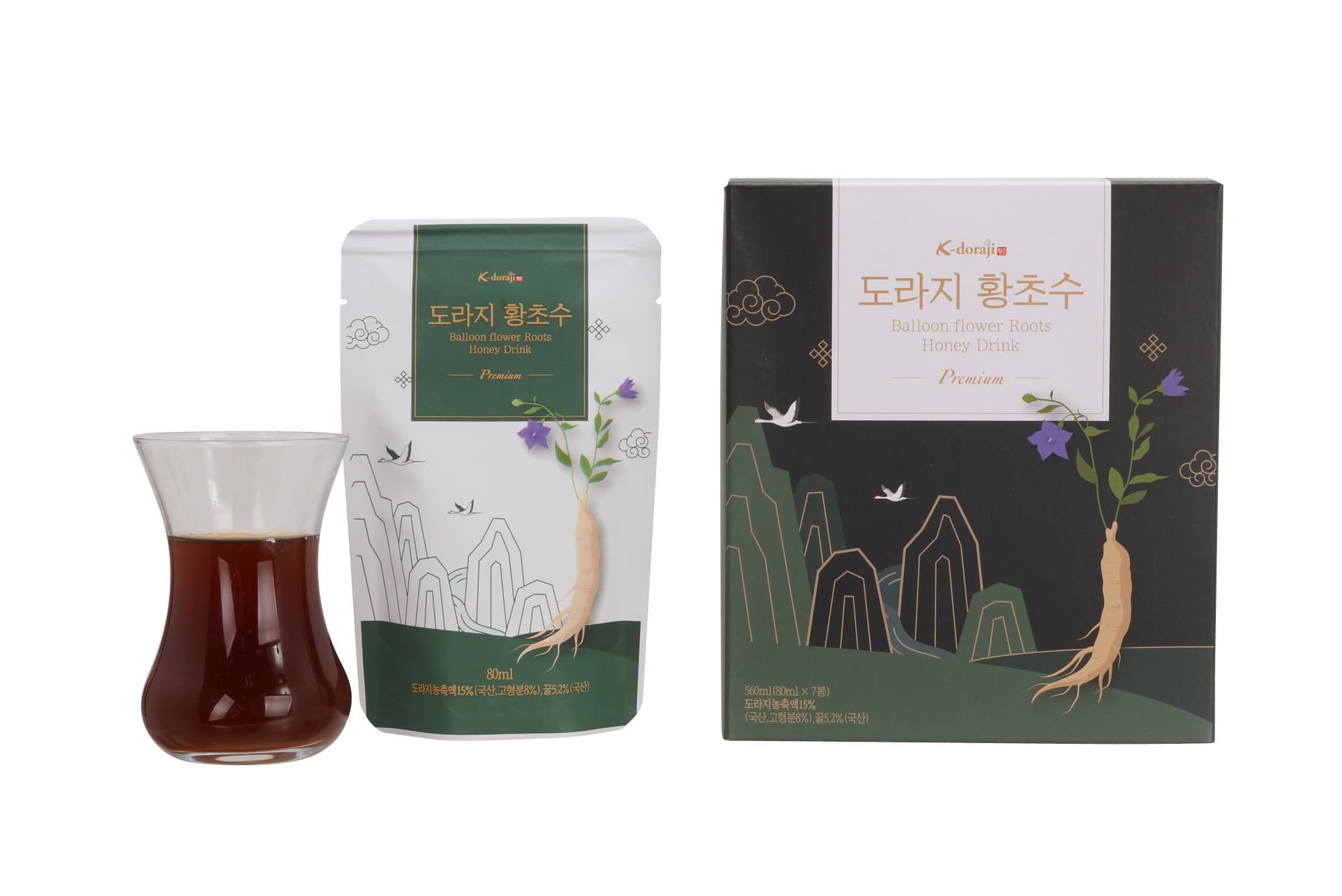 K_doraji Korean Honey Vinegar Drink _ 80ml_Pouch__ Set