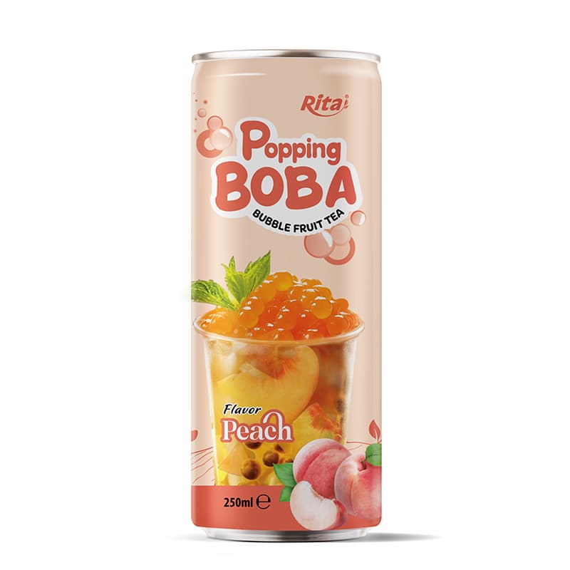 Wholesale Company Peach Flavor Bubble Tea 250ml Can