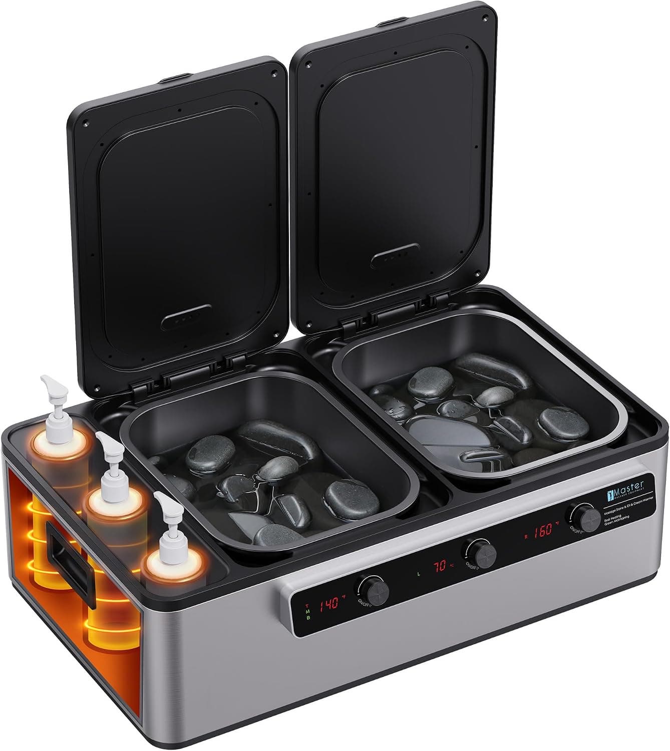 Master Massage Professional Electric 2IN1 Stone Heater Multifunctional Heating Equipment Combo