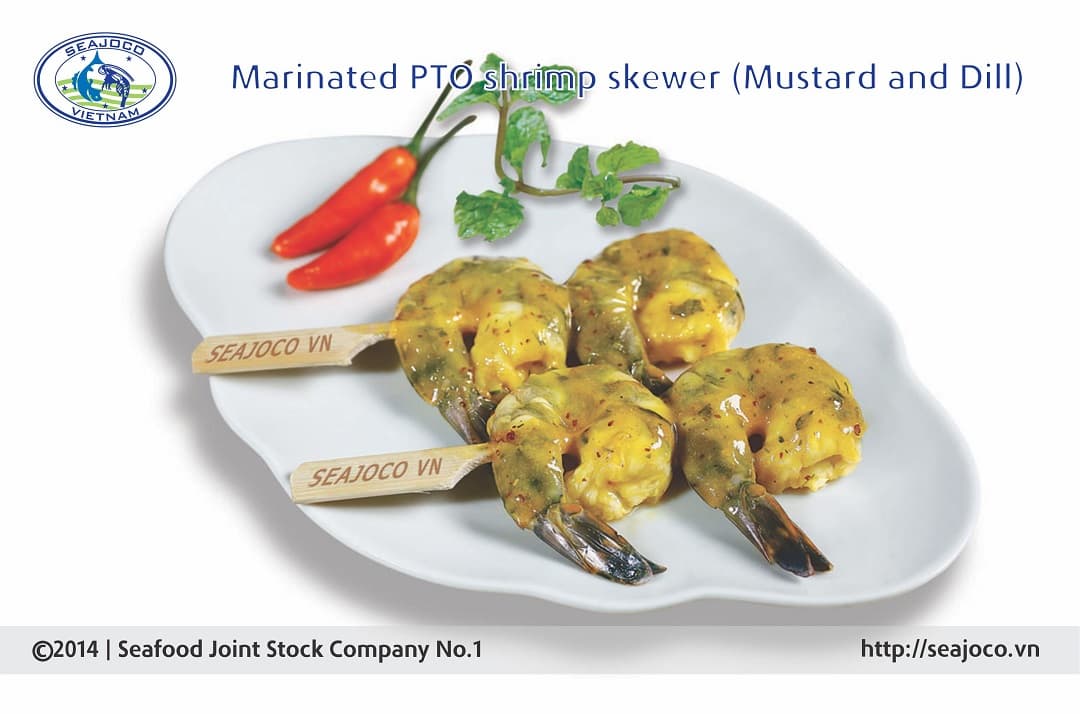 Marinated PTO shrimp skewer (Mustard & Dill)