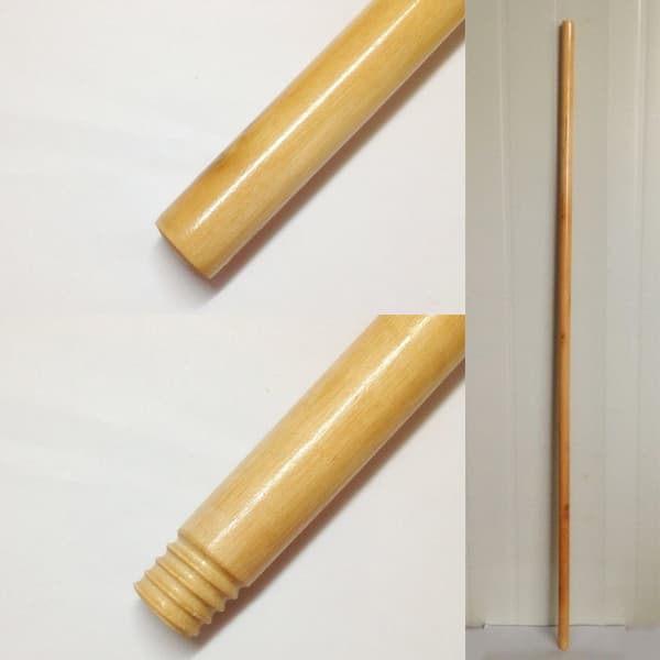wooden broom handle, wood handle, broomstick