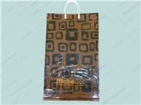 Patch plastic gift bag with handle