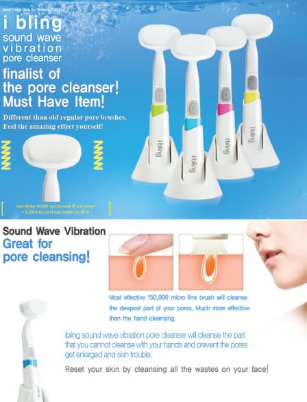 Face brush cleanser ( sound wave vibration pore cleanser)