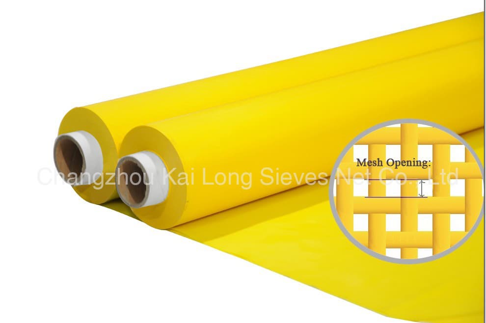 250 100T 40um Yellow Customized Monofilament Polyester Screen Printing Mesh For ceramics