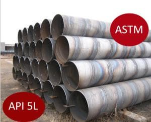 X65 Spiral Welding Carbon Steel Pipes / API5l Oil Pipes Oil Gas Water Projects