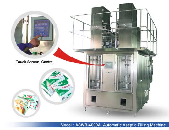 Aseptic filling machine Model ASWB-4000A for UHT milk and juice packaging