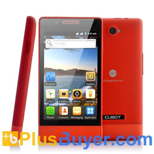 Cubot C9 - Budget Unlocked Dual SIM Android Phone (4 Inch Screen, WiFi, 800x480, Red)