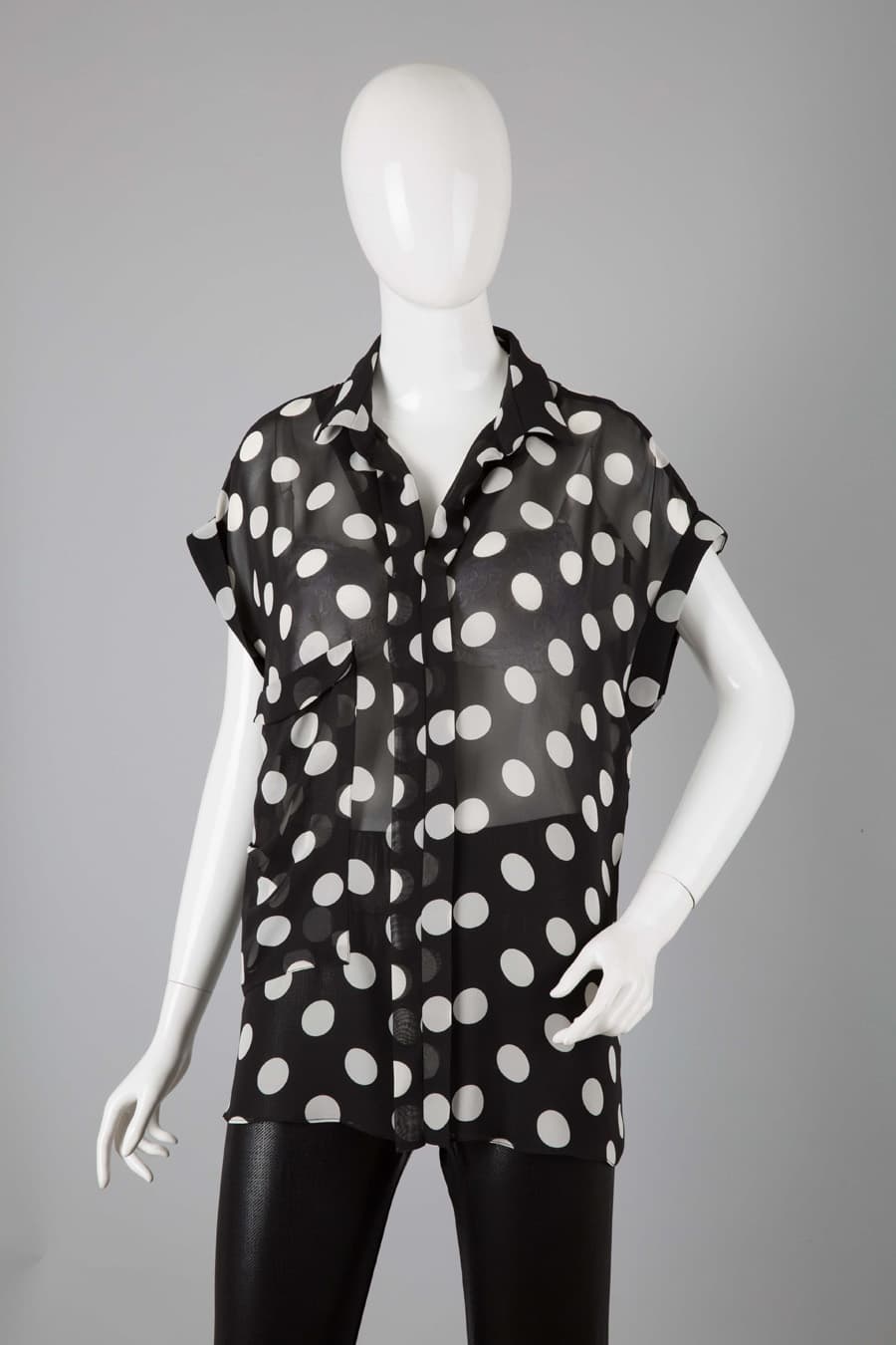 HY14SBL585/Short-sleeve chiffon blouse
