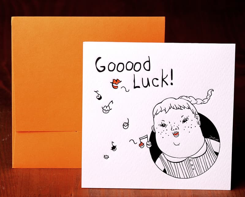 [LPO 017] Letterpress Card - Good Luck Card