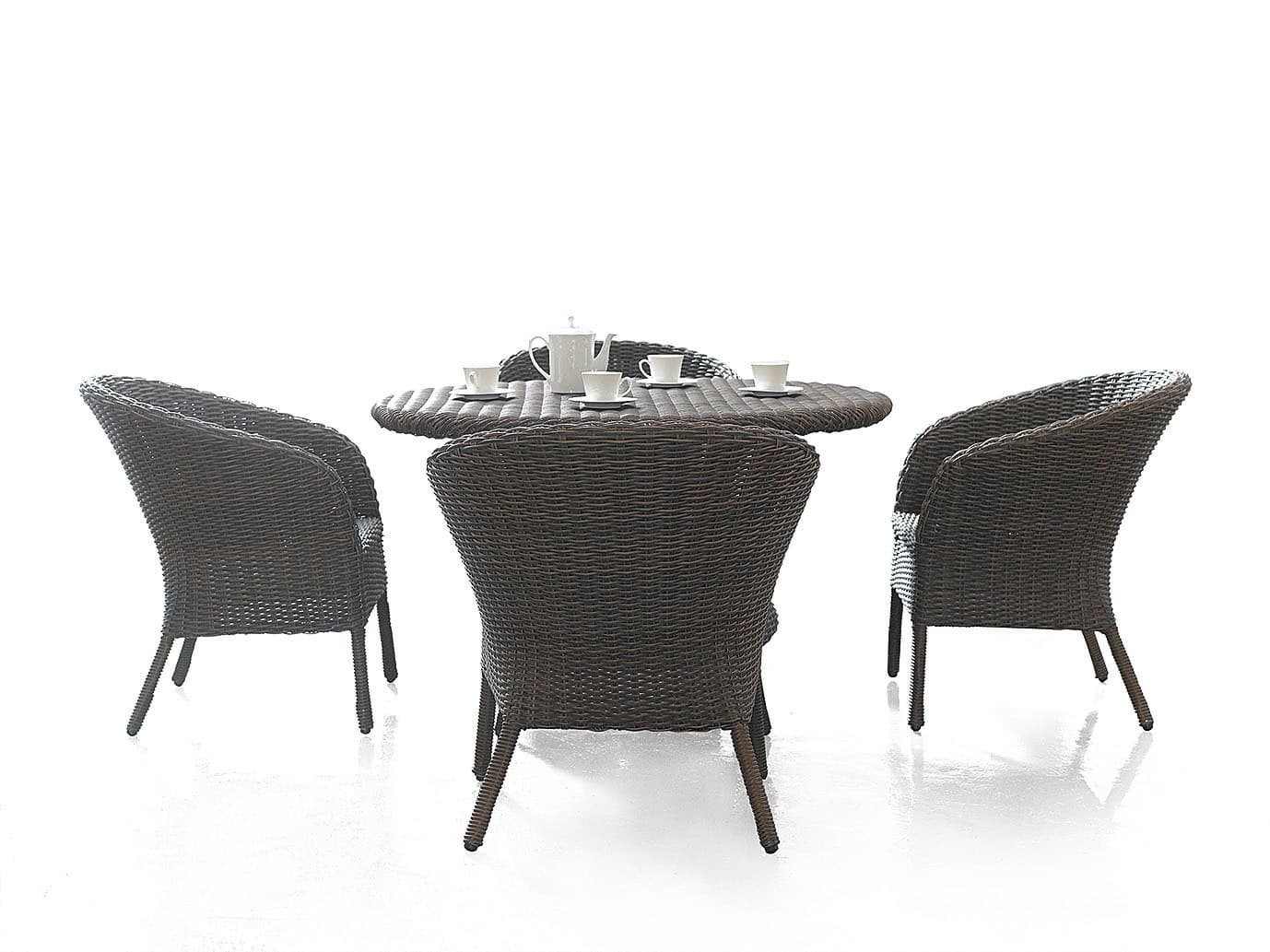 Outdoor furniture-rattan/wicker cafe table and chair (D510&S210)