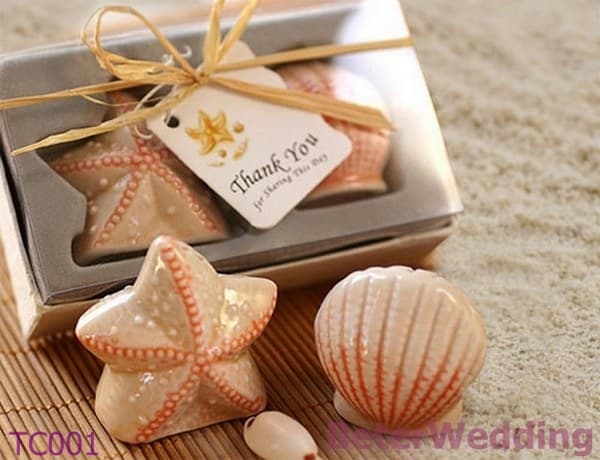 TC001  Seashell & Starfish Salt and Pepper Shakers Wedding gifts