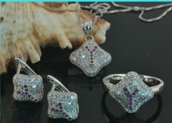 Fashion Girls silver jewelry necklace set