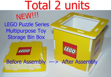 LEGO Puzzle Series Multipurpose Toy Storage Mini Bin Box