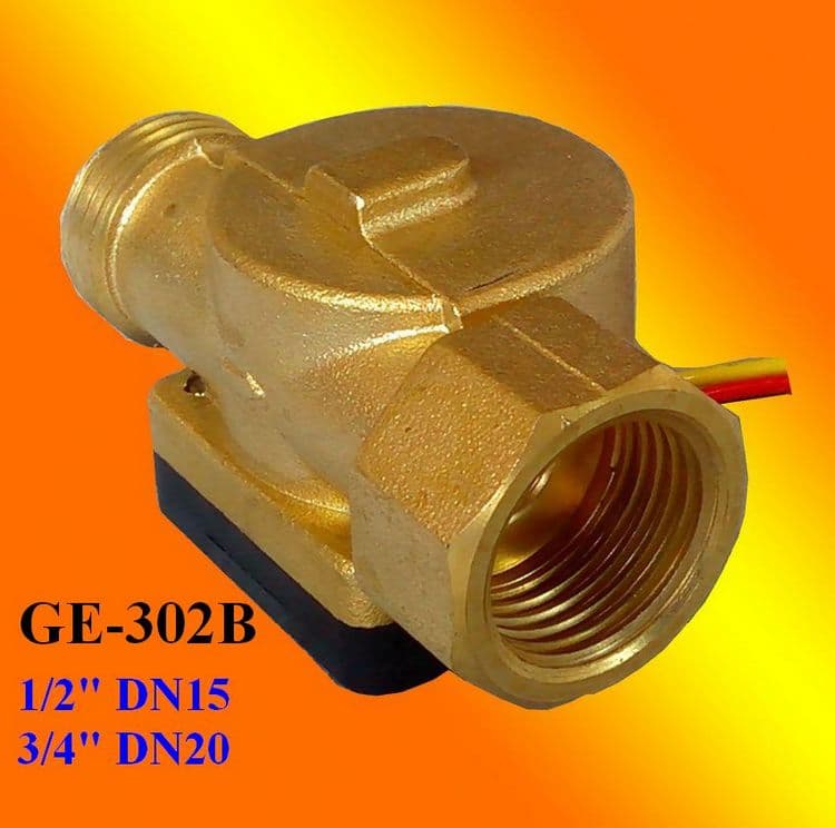 GE-302 Brass Water Flow Rate Sensor 2% accuracy