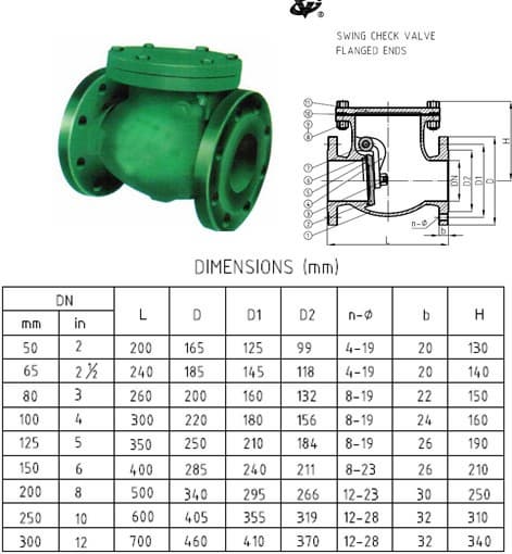 Swing Check Valve Flanged Ends DIN3203 PN16