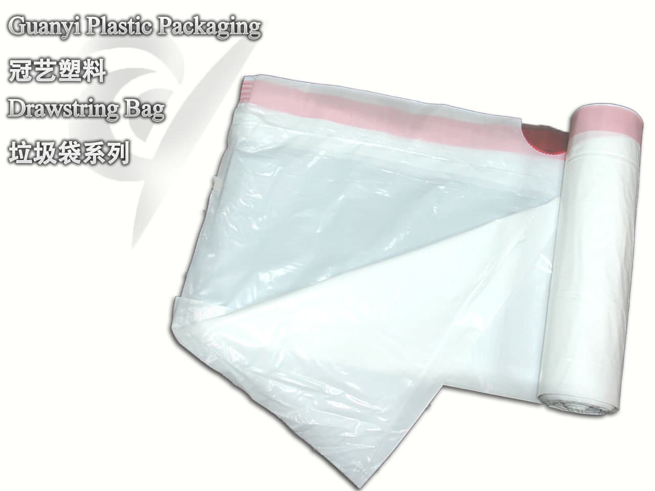 Kitchen Trash Bags White On Roll With Drawstring Handle