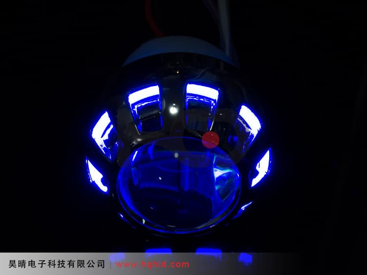 Motorcycle Bi-Xenon Projector Lens Light With Angel Eyes (12-G)