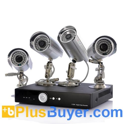CCTV Surveillance System (4 Outdoor CCTV Cameras, H.264 DVR, 500GB HDD)