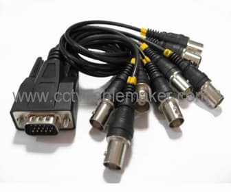 VGA to 8 bnc cable,VGA 15Pin Male Breakout Cable to 8 BNC Female Cable