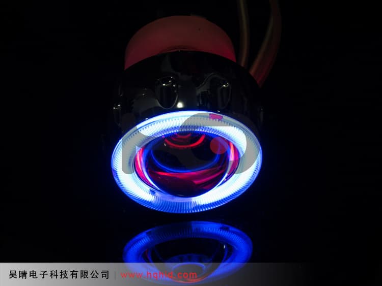 Motorcycle Bi-Xenon Projector Lens Light With Angel Eyes (ABC)