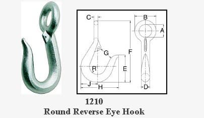G 1210 Round Reverse Eye Hook