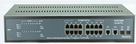 16 port 10/100M POE Switch with 2 SFP module