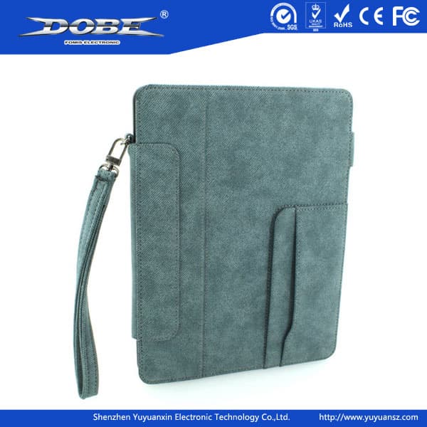 PU Fashion protective Case with wrist strap and stand for the new iPad(iPad3)