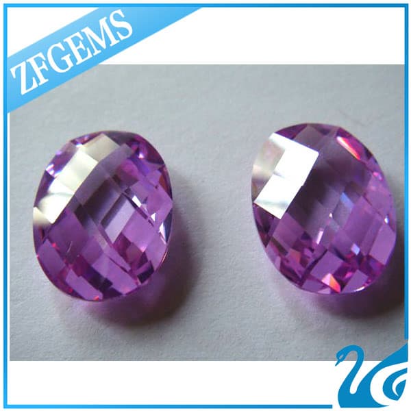 checker cut zircon stone amethyst synthetic gemstone
