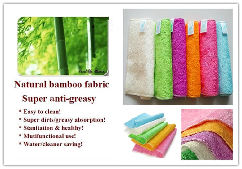 100% bamboo dish fiber cloth,cleaning cloths