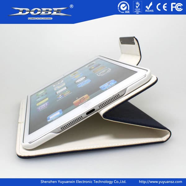 Cross pattern PU Fashion protective Case with stand and magnetic buckle for iPad Mini
