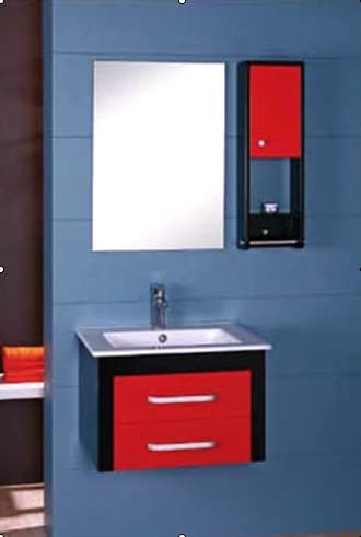 new modern 60cm hanging mirrored pvc bathroom cabinet