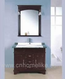 modern 100cm free standing mirrored solid wood bathroom cabinet
