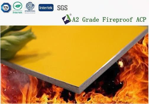 A2 grade fireproof aluminium composite panel (FR Panel,PVDF/PE Coating)