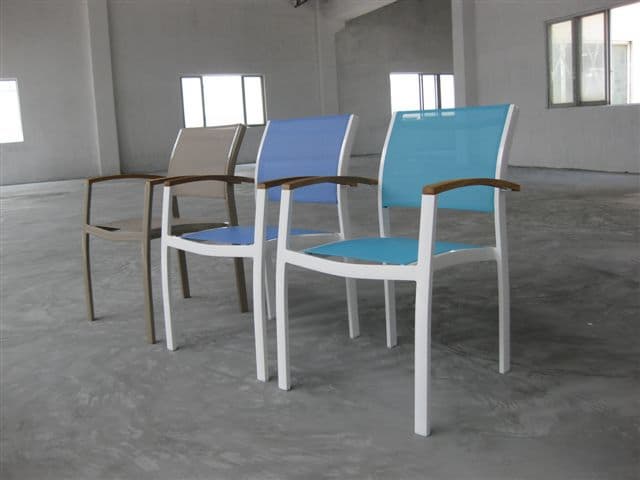 Textilene furniture-aluminum stackable chair (S243)