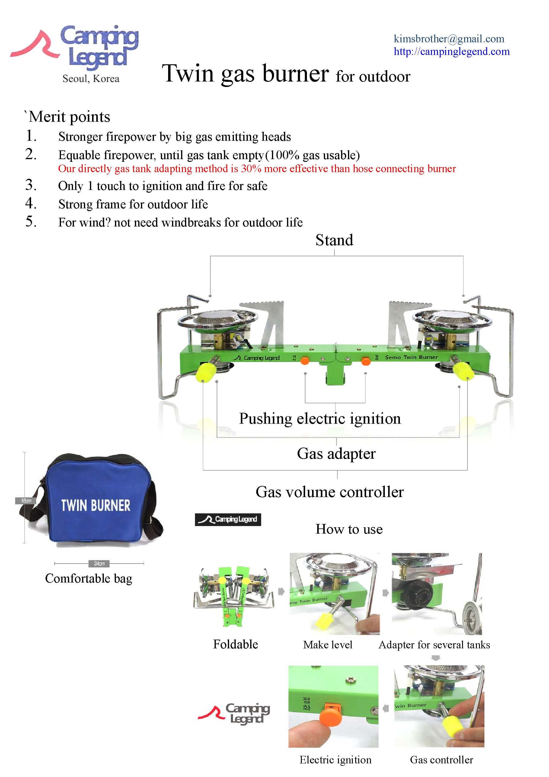 Strong power gas burner for outdoor