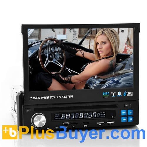 Road Knight - Single DIN Car DVD Player (7 Inch Flip Out Screen, GPS, DVB-T)