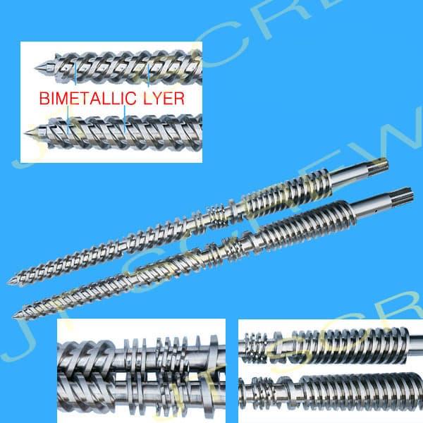 conical twin screw and cylinder
