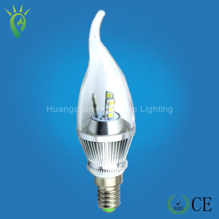 New Fashion E14 3W LED Candle Tail Lamp Dimmable/Non-Dimmable LED Crystal Lamp