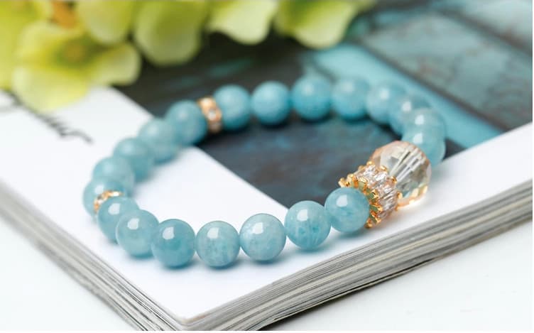 Aquamarine Crystal Bracelet Natural for Lover