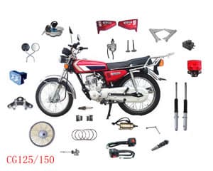 motorcycle parts-tail light, side mirror, head light, handle switch, battery,etc