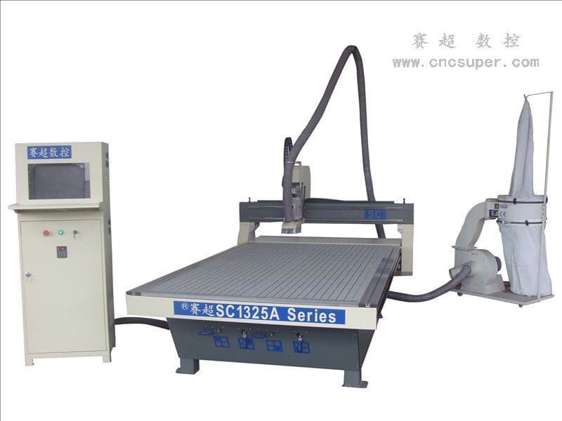 Woodworking CNC router with vacuum table