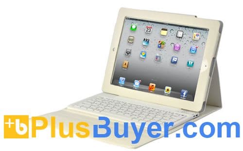 White Robust Case + Spillproof Bluetooth Keyboard for iPad 2/3