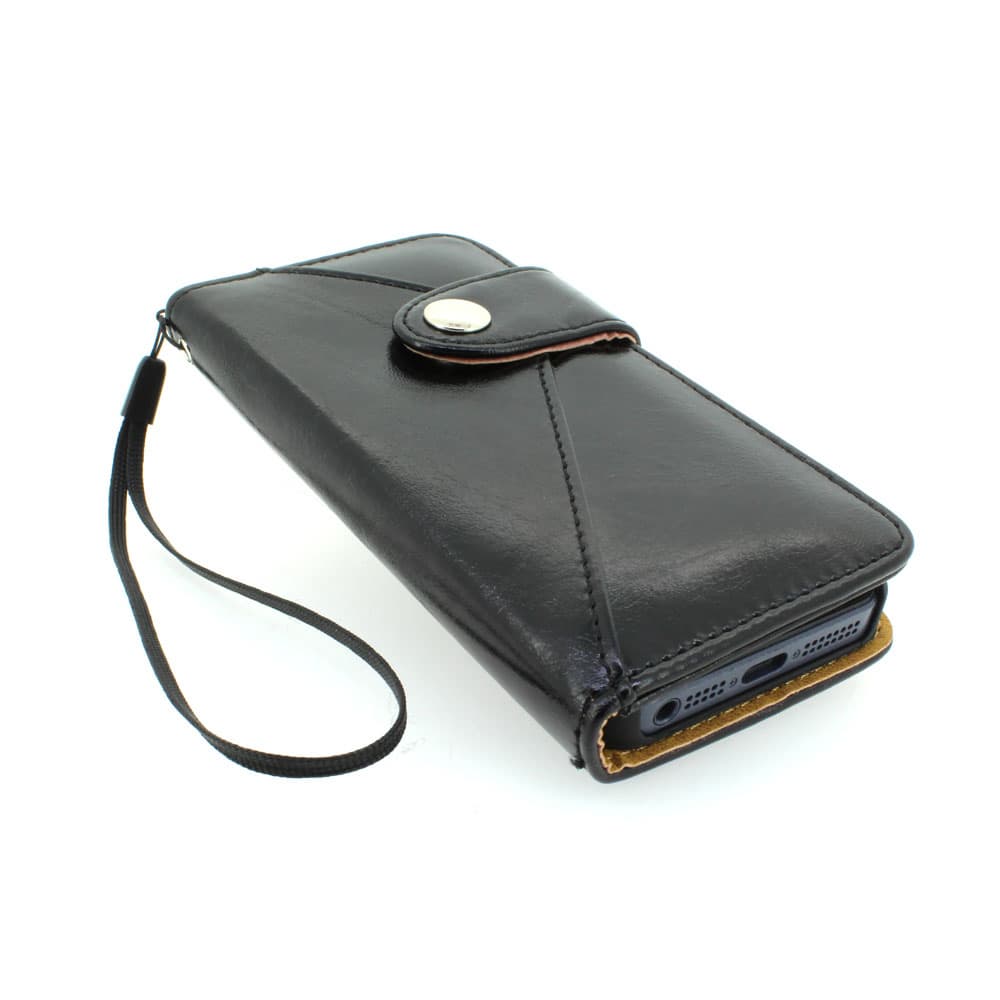 Wallet PU Fashion protective Case with wrist strap for iPhone4S