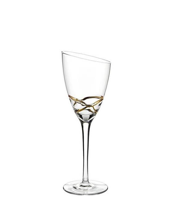 Free gold line red wine glass