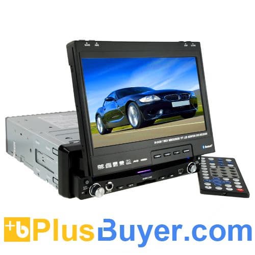 7 Inch Multi-angled TFT Touchscreen Car DVD Player (1-DIN, Bluetooth, GPS)