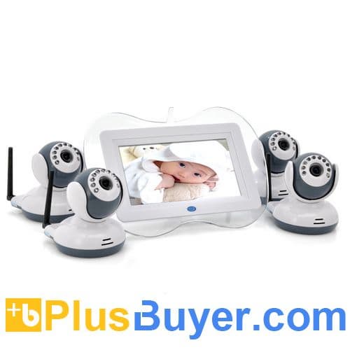 Digital Wireless Baby Monitor with 4 Cameras (7 Inch Screen, 1/4 CMOS, Night Vision, 100m)
