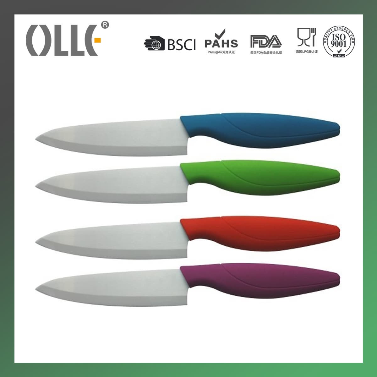 Colorful Handle Ceramic Chef Knife