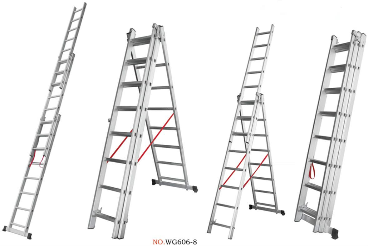 aluminum extension ladder combination ladder3X8steps